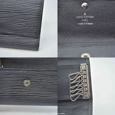 $445 Louis Vuitton Epi 6 Key Multicles Key Holder Black CT5200