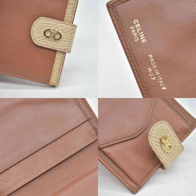 $690 CELINE Triomphe Leather Bifold Compact Wallet CONSIGNMENT