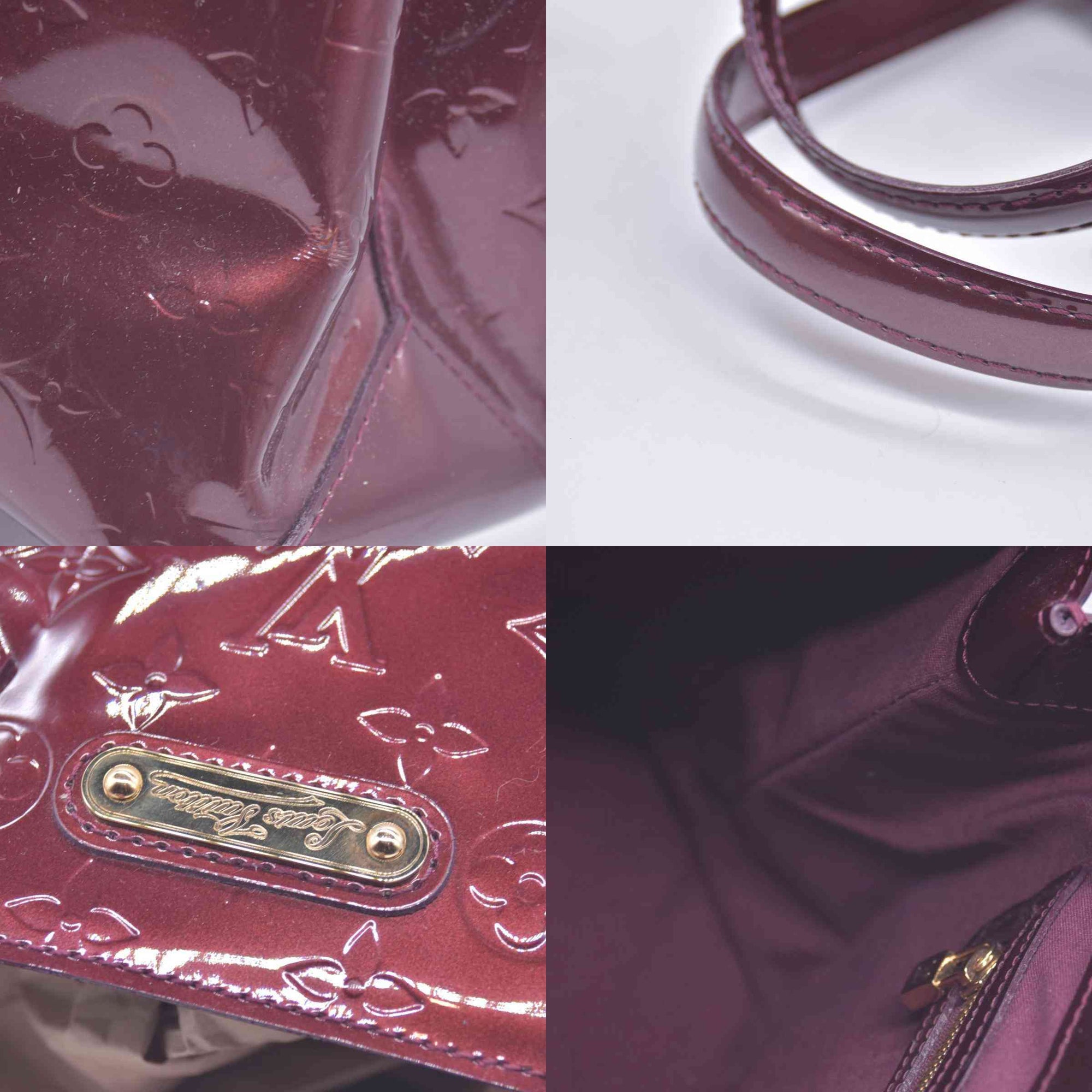 $1270 2010 Louis Vuitton Monogram Vernis Wilshire PM Amarante SN2180 CONSIGNMENT