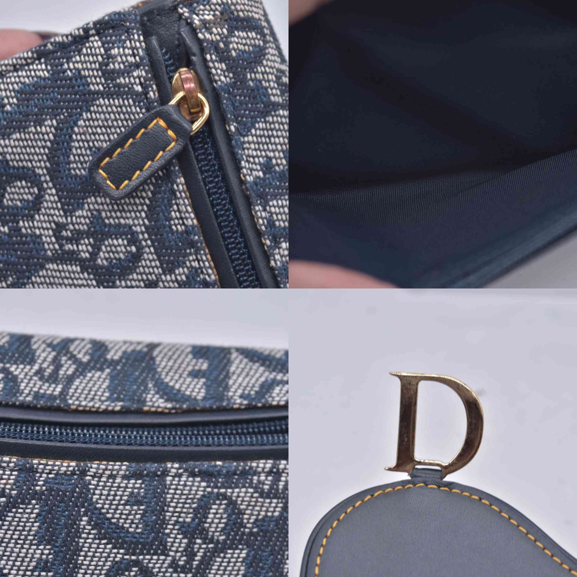 $720 CHRISTIAN DIOR Christian Dior Oblique Trotter Canvas Wallet CONSIGNMENT 10021569
