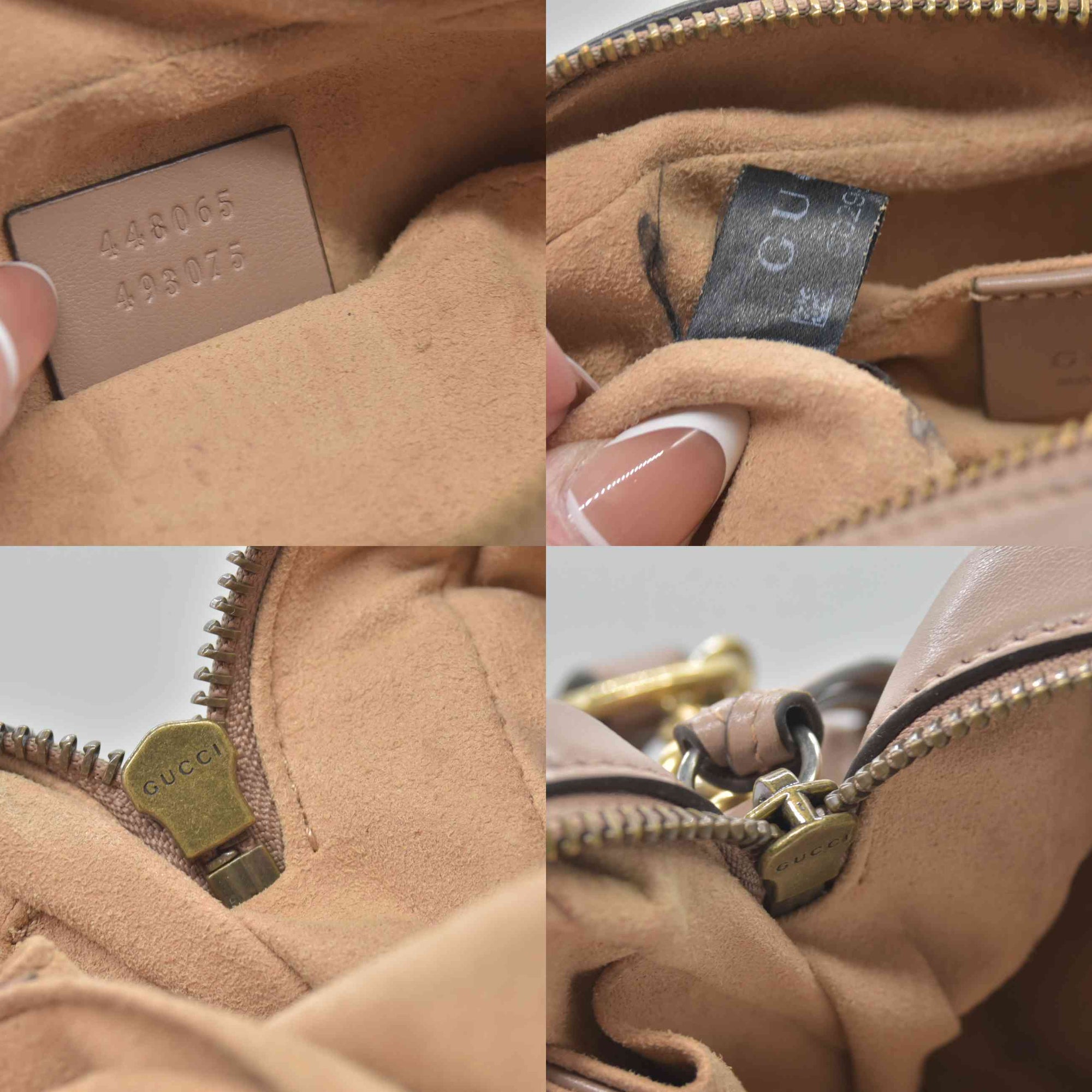 $1800 Gucci Calfskin Matelasse Mini GG Marmont Chain Shoulder Bag Porcelain Rose