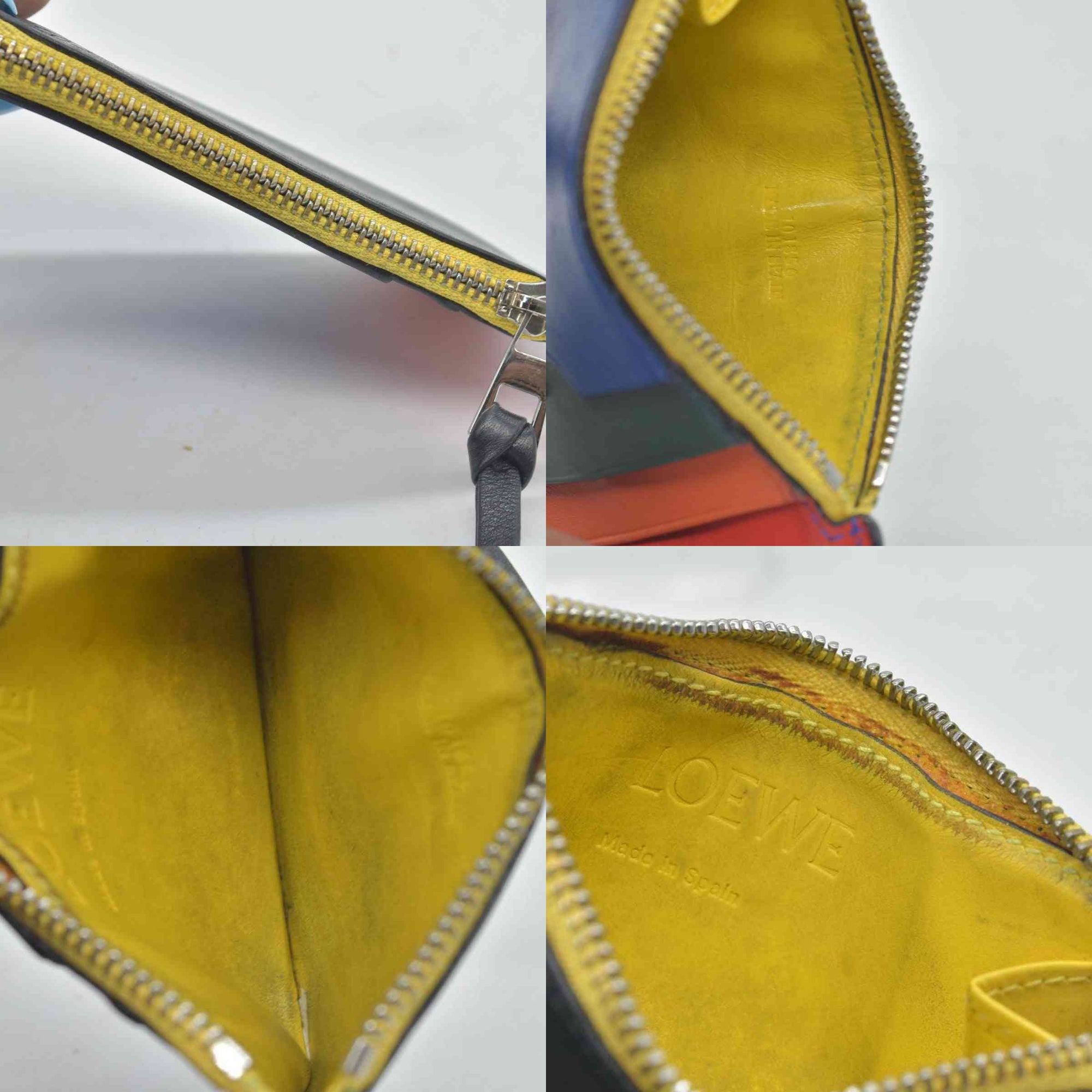 $450 Loewe DAMAGED Black Rainbow Coin Wallet CONSIGNMENT
