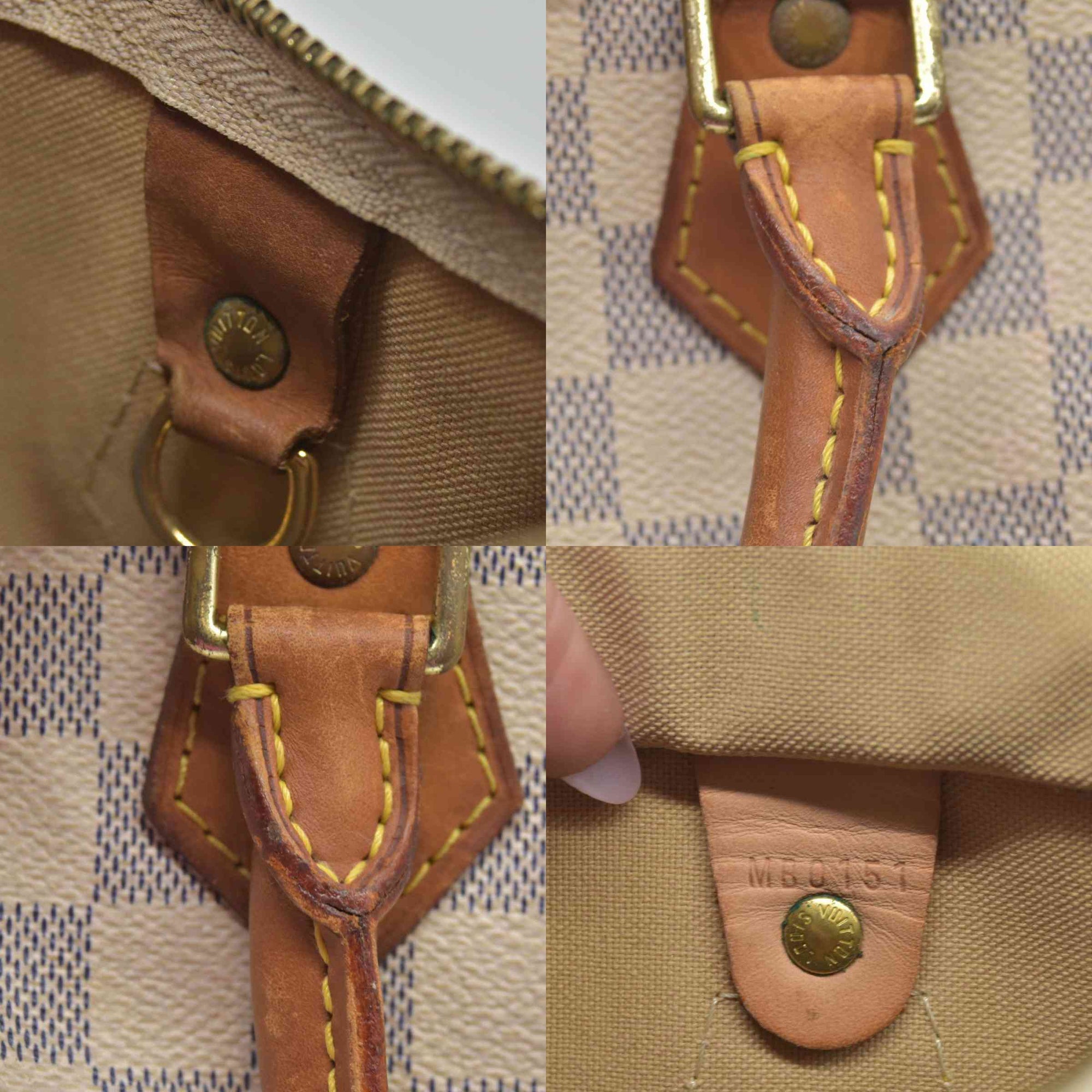 $1490 Louis Vuitton Damier Azur Speedy 25 MB0151