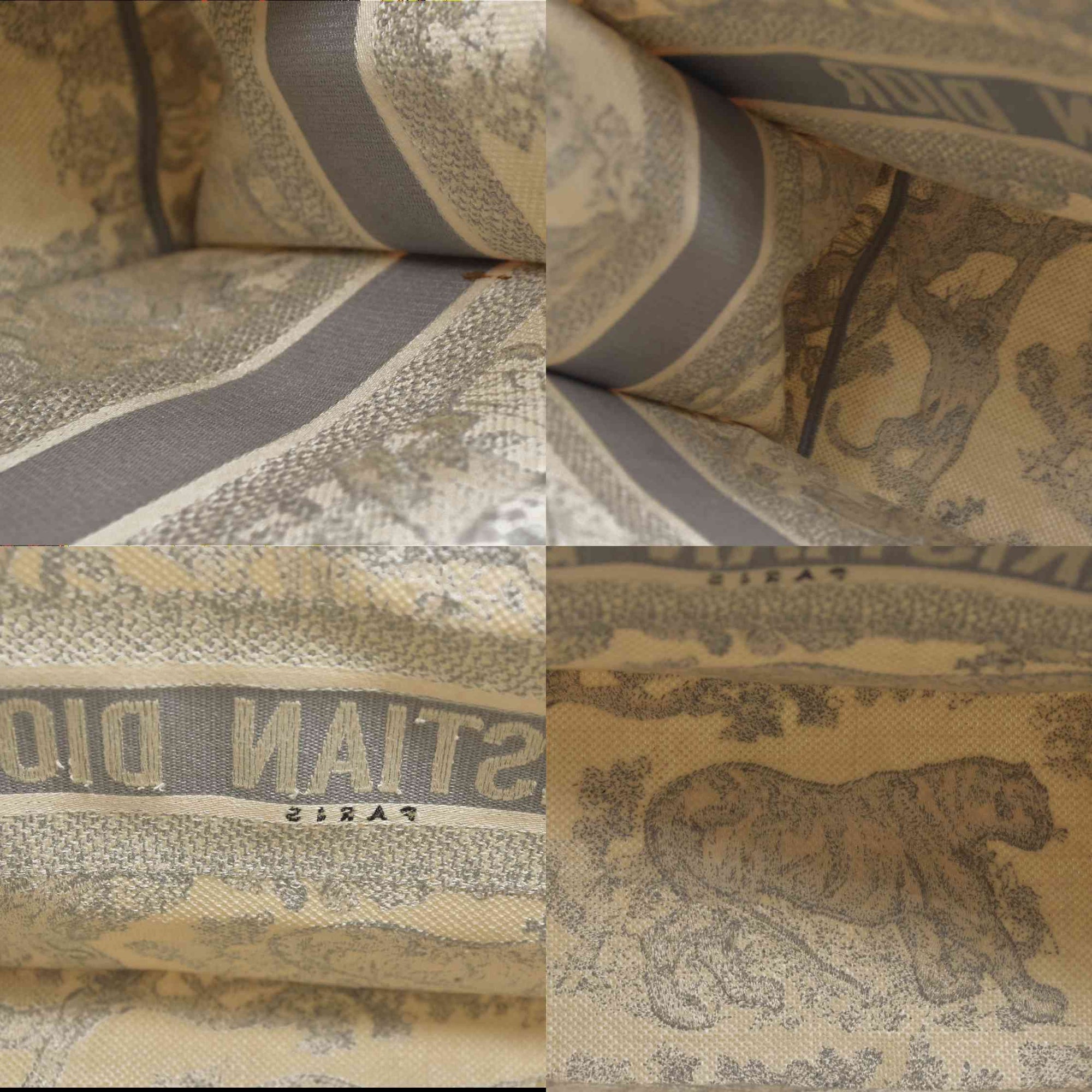 $3350 CHRISTIAN DIOR Canvas Embroidered Medium Dioriviera Toile De Jouy Book Tote Gray CONSIGNMENT