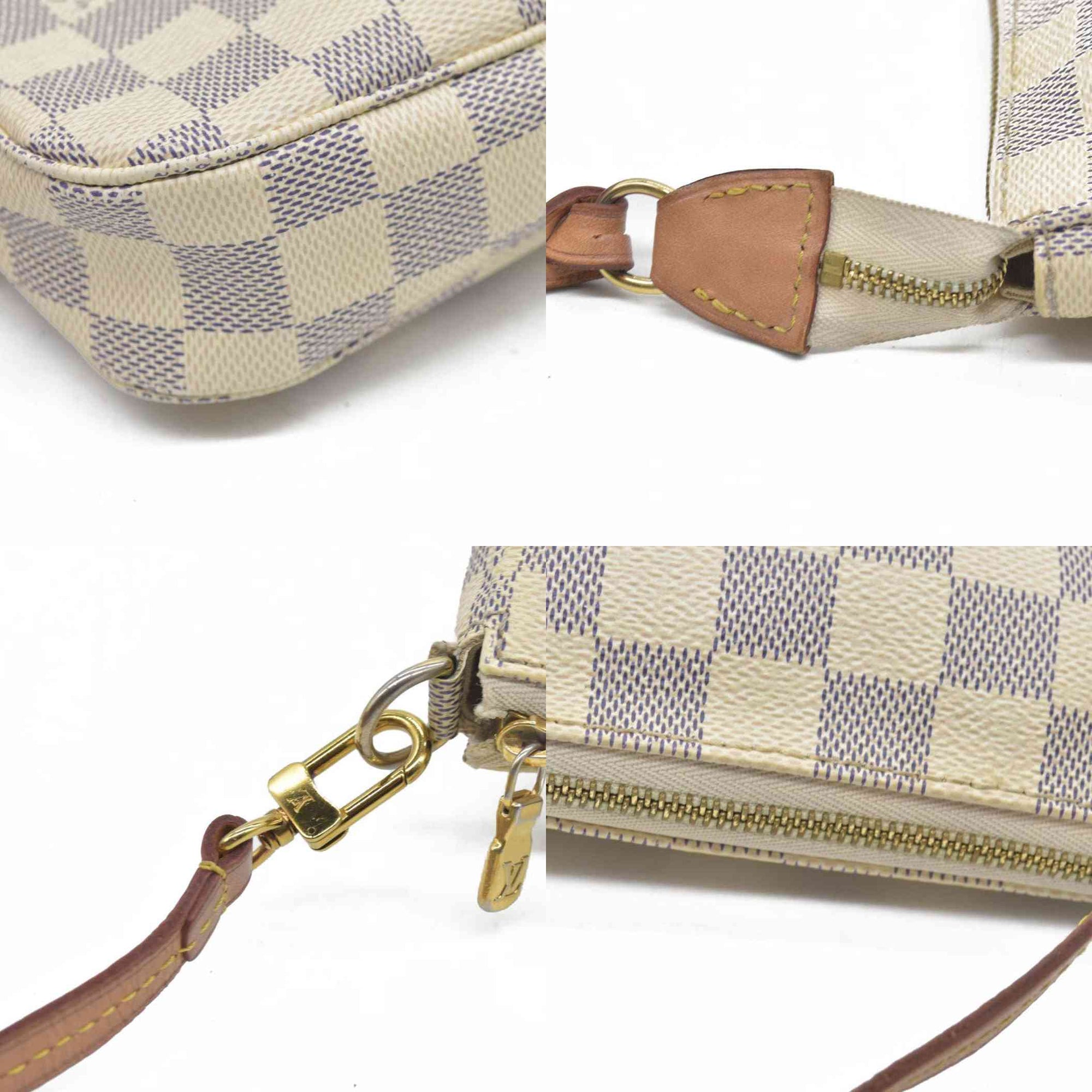 $1290 Louis Vuitton Damier Azur Pochette Accessoires NM MB2169