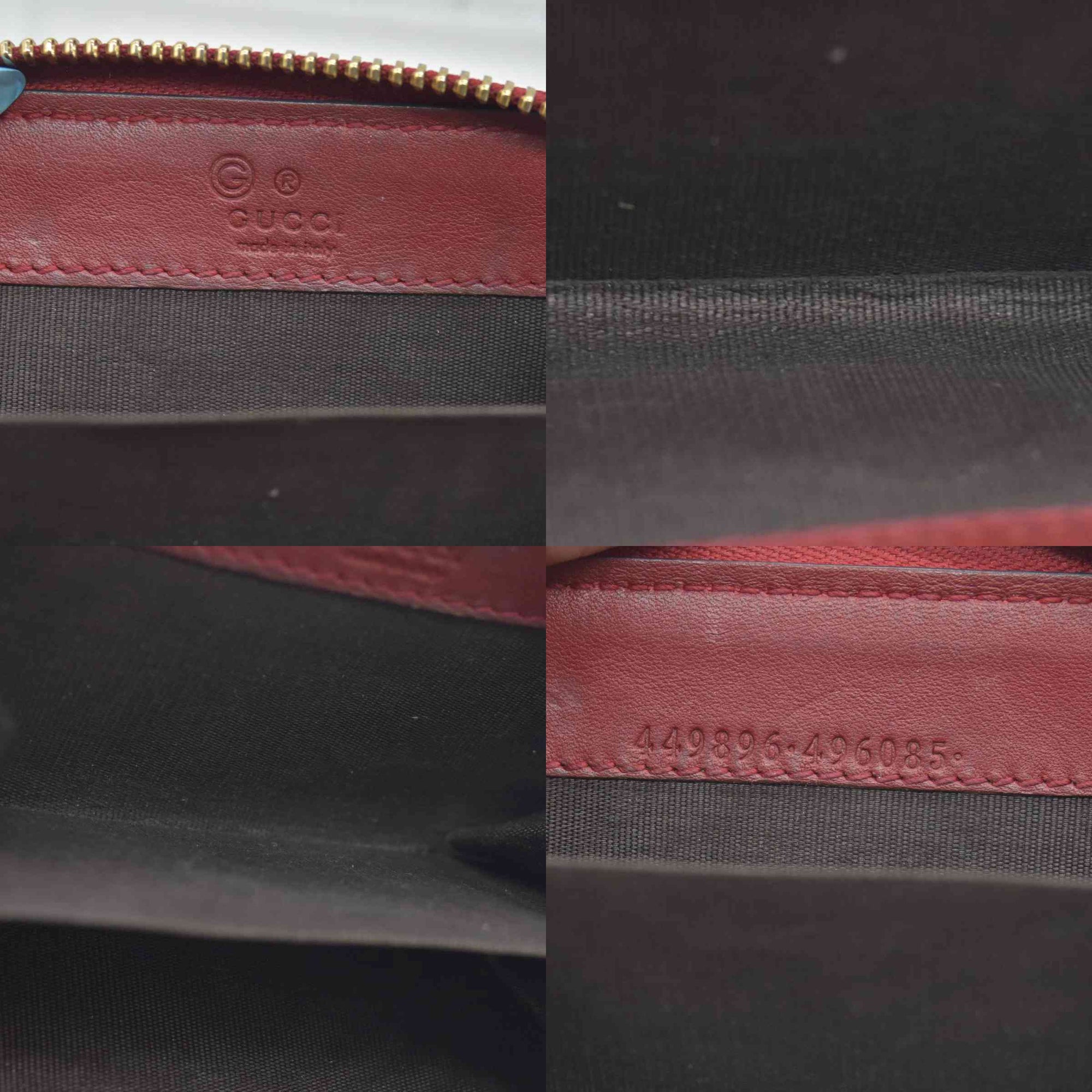 $390 Gucci Microguccissima Zip Around Key Case Red CONSIGNMENT