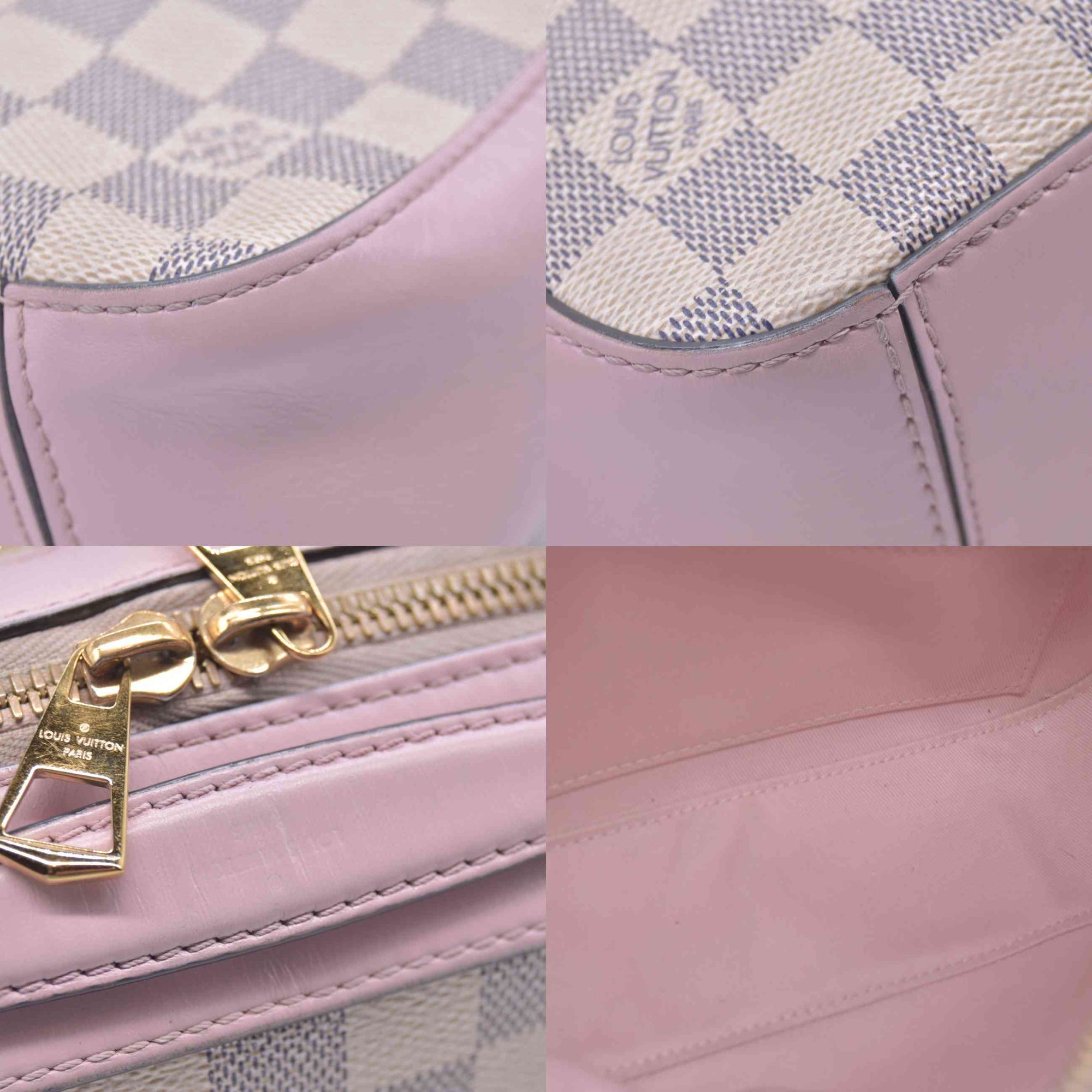 $1720 2019 Louis Vuitton Damier Azur Saintonge Eau De Rose CA0139