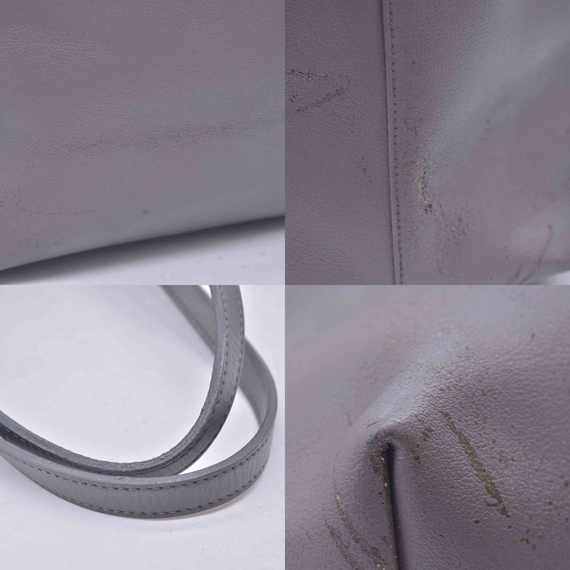 $1650 2018 SAINT LAURENT Calfskin Shopping East West YSL Tote Grey