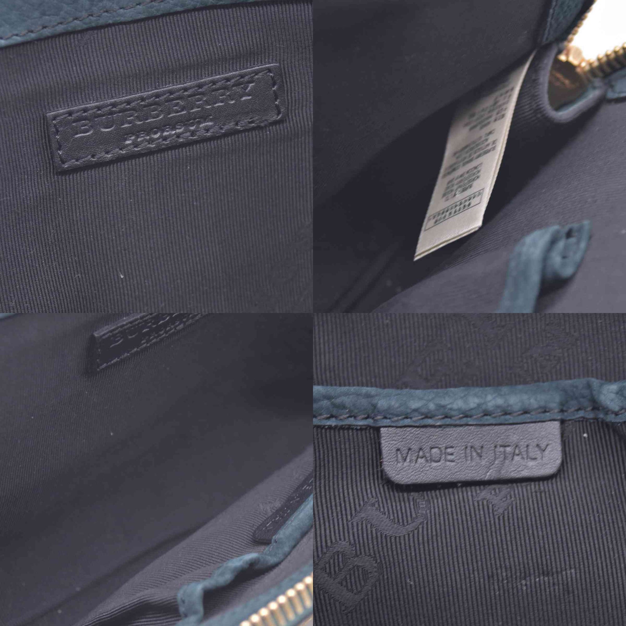 $695 Burberry Prorsum Grainy Nubuck Alma Owl Clutch Indigo Green CONSIGNMENT 10021441