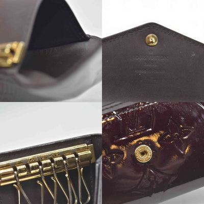 $465 2015 Louis Vuitton Vernis Multicles 6 Key Holder Amarante TS0175