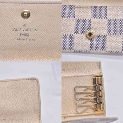 $345 2007 Louis Vuitton Damier Azur Multicles 4 Key Holder FL2027 CONSIGNMENT 10021073