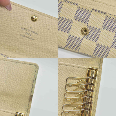 $345 LOUIS VUITTON Damier Azur Multicles 6 Ring Key Case