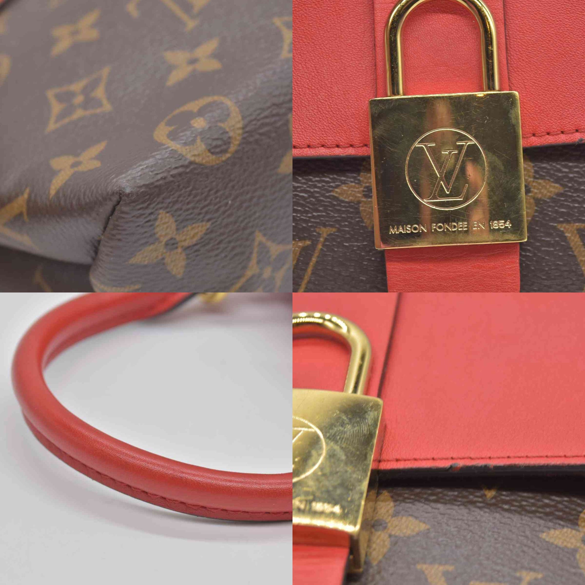 $2270 2019 Louis Vuitton Monogram Locky BB Coquelicot AA4199