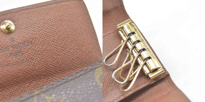 $345 Louis Vuitton Monogram Multicles 4 Ring Key Case Brown SD0030 CONSIGNMENT