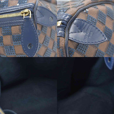 $2700 2013 Louis Vuitton Damier Paillettes Speedy 30 Blue SR2123