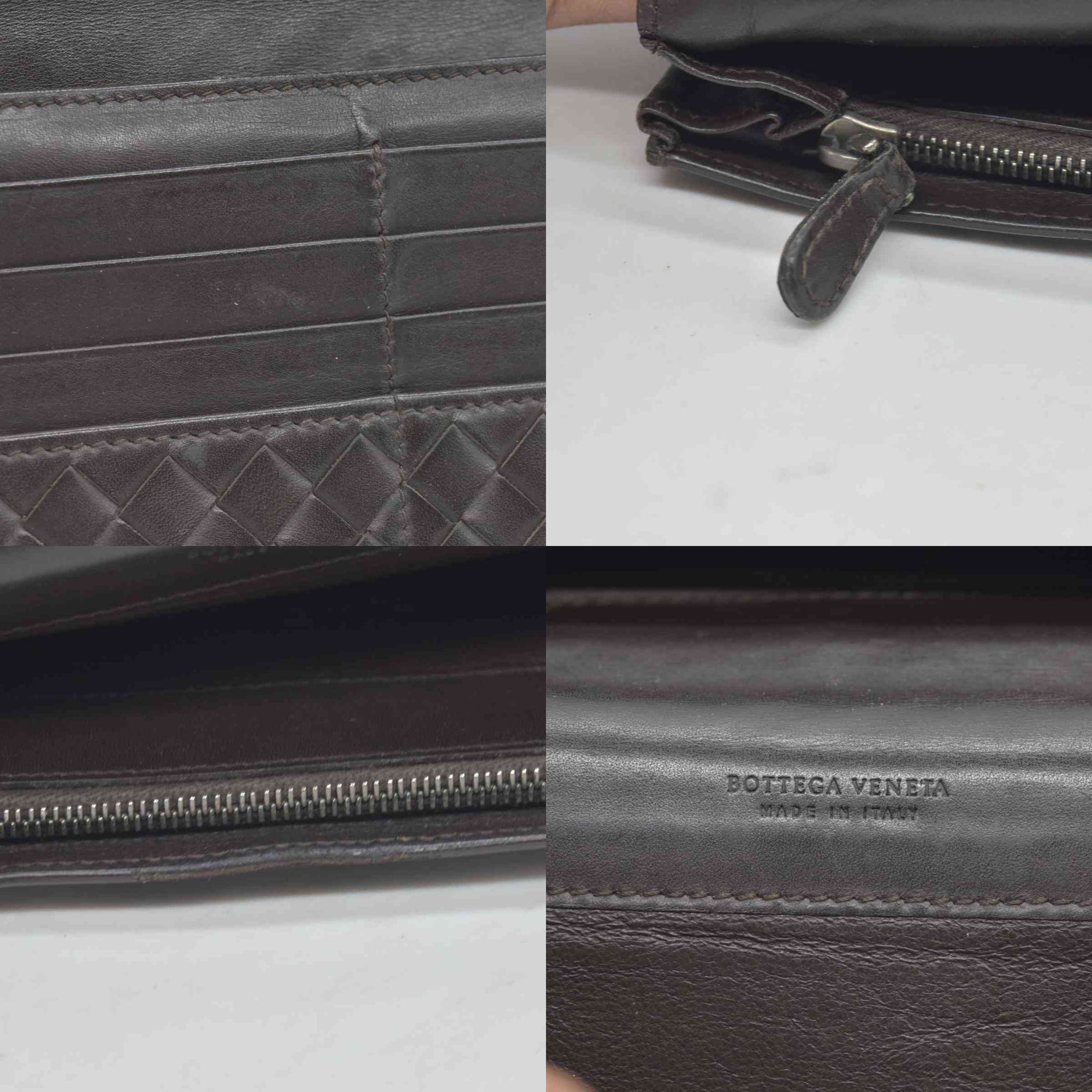 Bottega Veneta Intrecciato Brown Bifold Long Wallet CONSIGNMENT