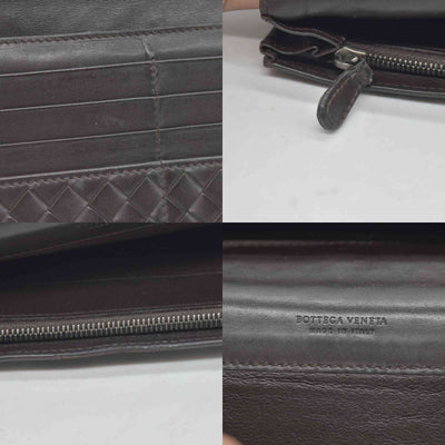 Bottega Veneta Intrecciato Brown Bifold Long Wallet CONSIGNMENT