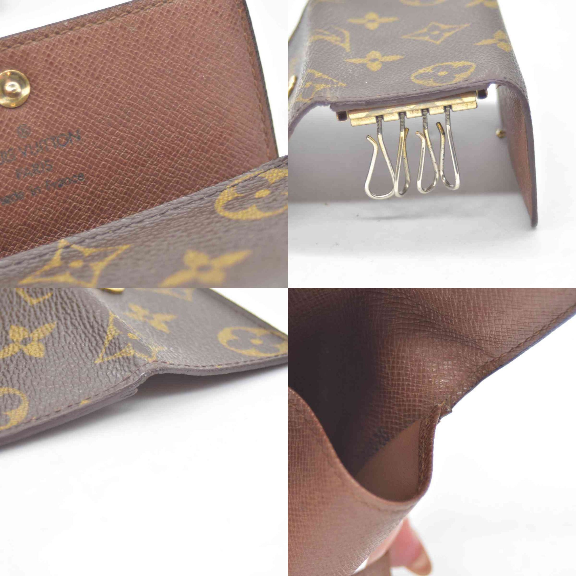 $345 Louis Vuitton Monogram Multicles 4 Ring Key Case Brown TH0026 CONSIGNMENT