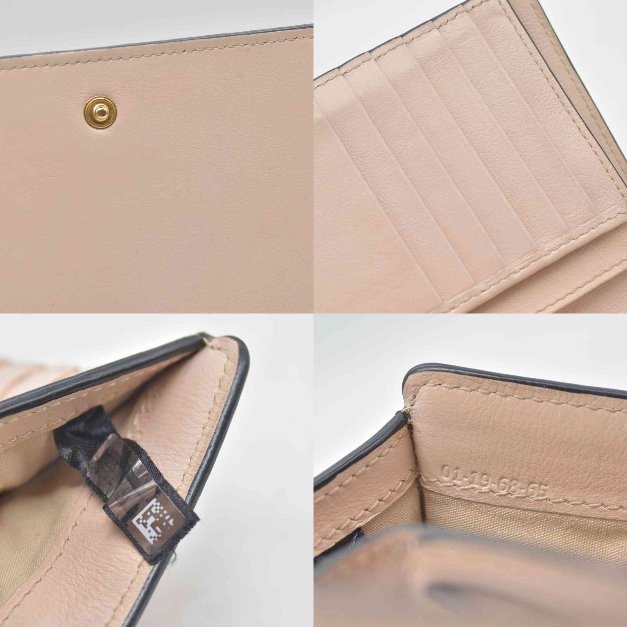 $480 Chloe Alphabet Compact Trifold Leather Wallet E