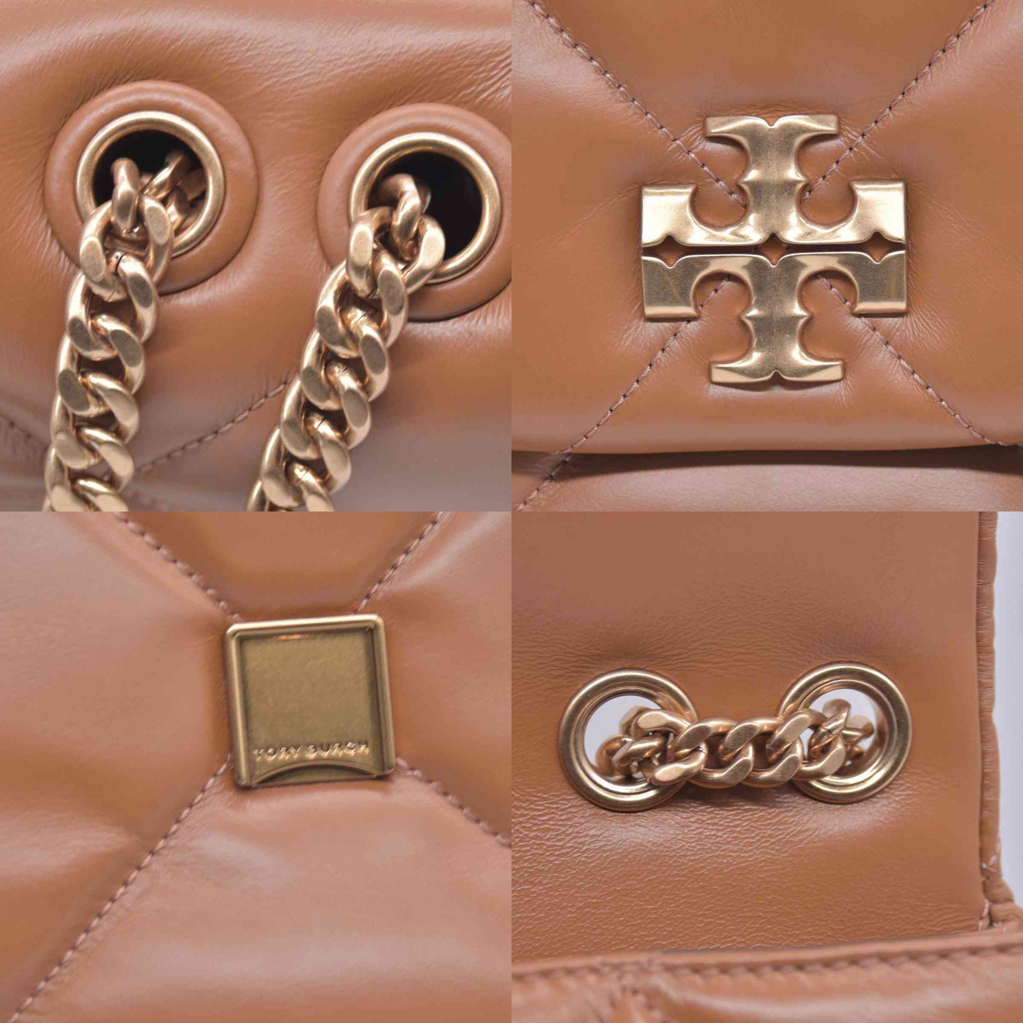 $528 TORY BURCH Fleming Soft Convertible Puffed Quilted Shoulder Bag Cognac Brown CONSIGNMENT 10021508