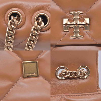 $528 TORY BURCH Fleming Soft Convertible Puffed Quilted Shoulder Bag Cognac Brown CONSIGNMENT 10021508