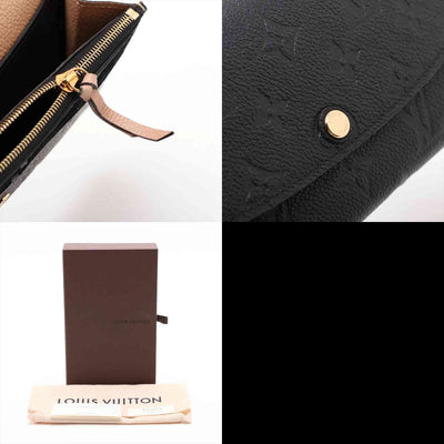 $775 Louis Vuitton Empreinte Portofeuille Emilie Noir Long Wallet 10021119