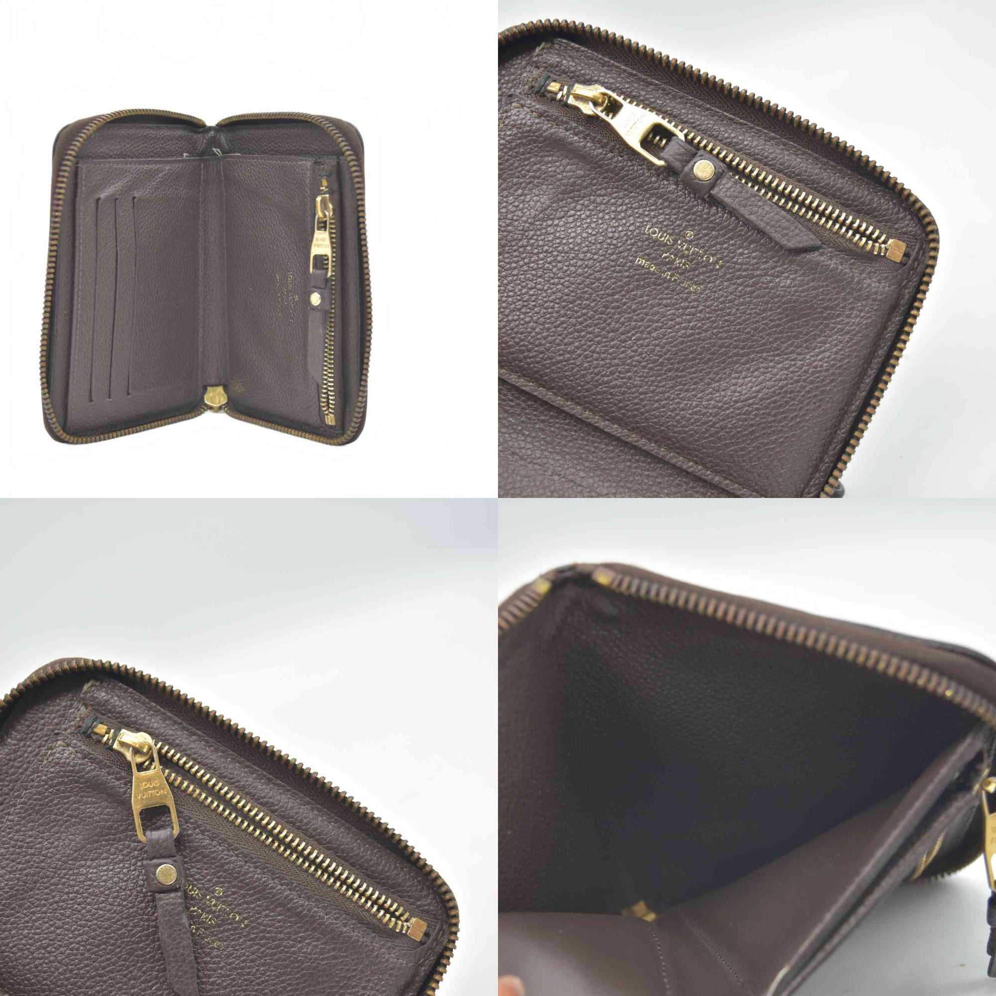 $820 2012 TS2152 Louis Vuitton Terre Monogram Empreinte Leather Secret Compact Wallet
