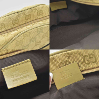 $795 Gucci  GG Canvas Half Moon Pochette CONSIGNMENT