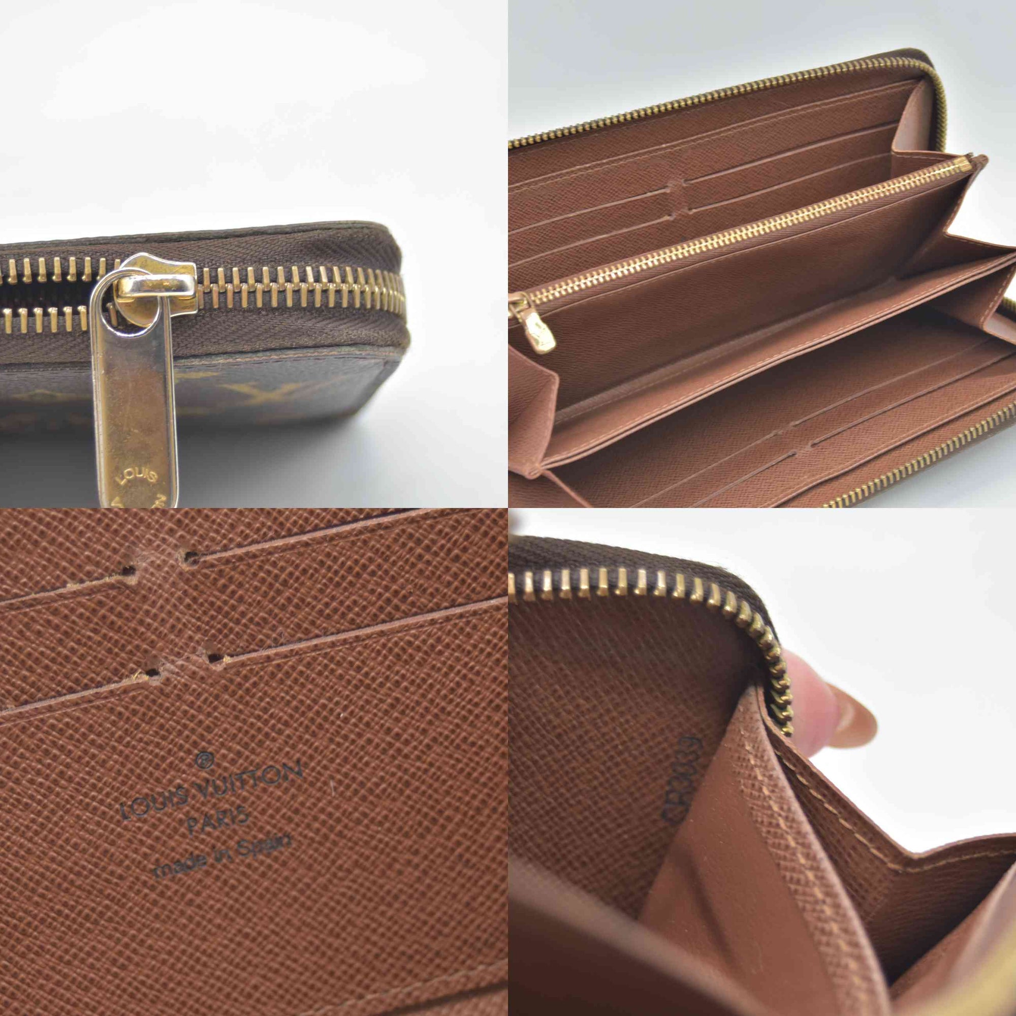 $960 2009 Louis Vuitton Monogram Zippy Wallet  CA3039