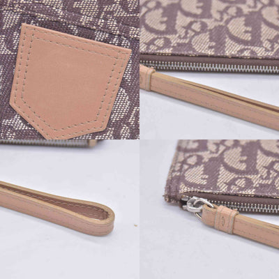 $350 Christian Dior Diorissimo Trotter Canvas Wristlet Brown Beige CONSIGNMENT