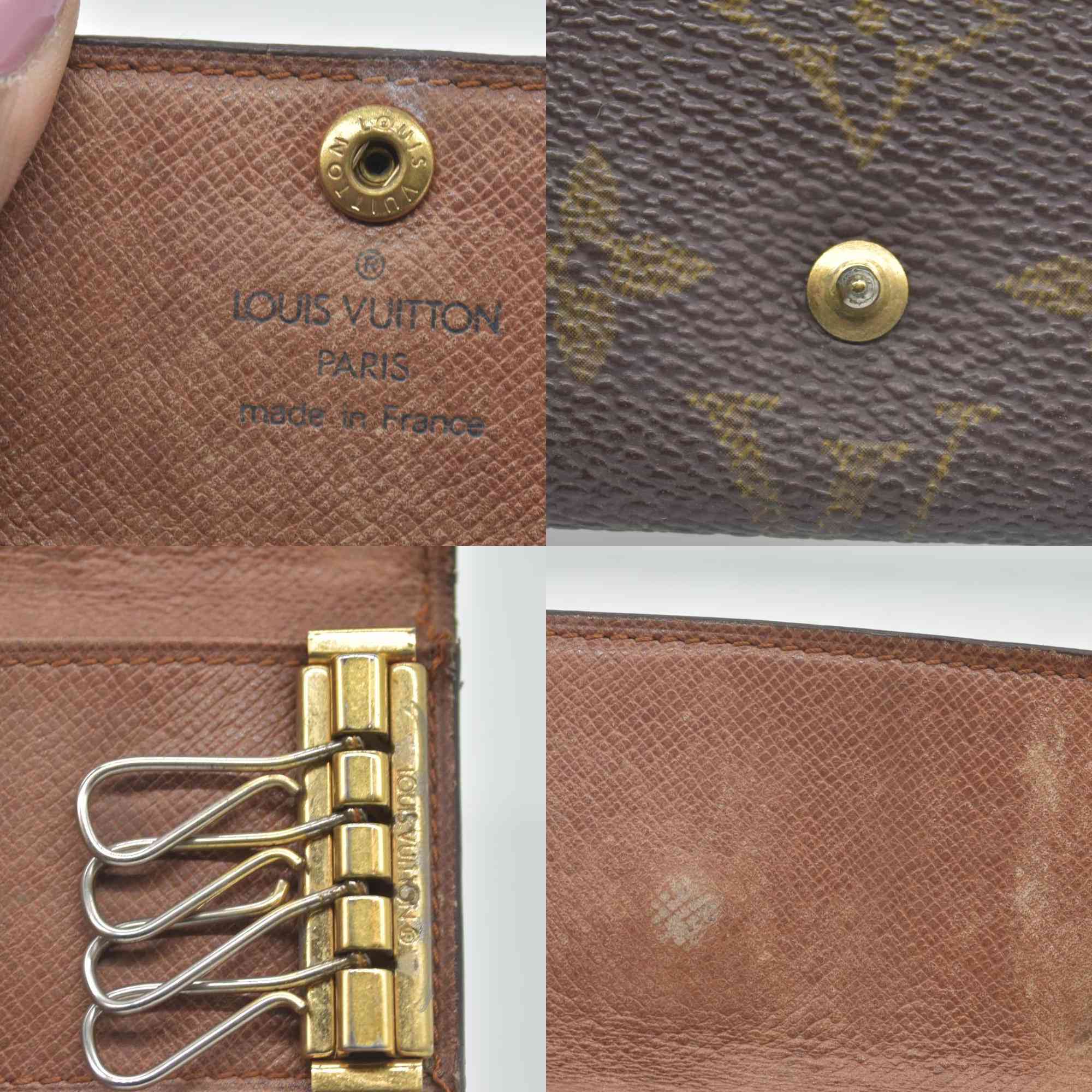 $345 Louis Vuitton Monogram Multicles 4 Ring Key Case Brown ET0892 CONSIGNMENT
