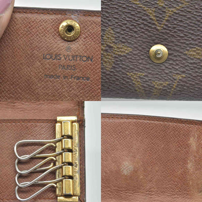 $345 Louis Vuitton Monogram Multicles 4 Ring Key Case Brown ET0892 CONSIGNMENT