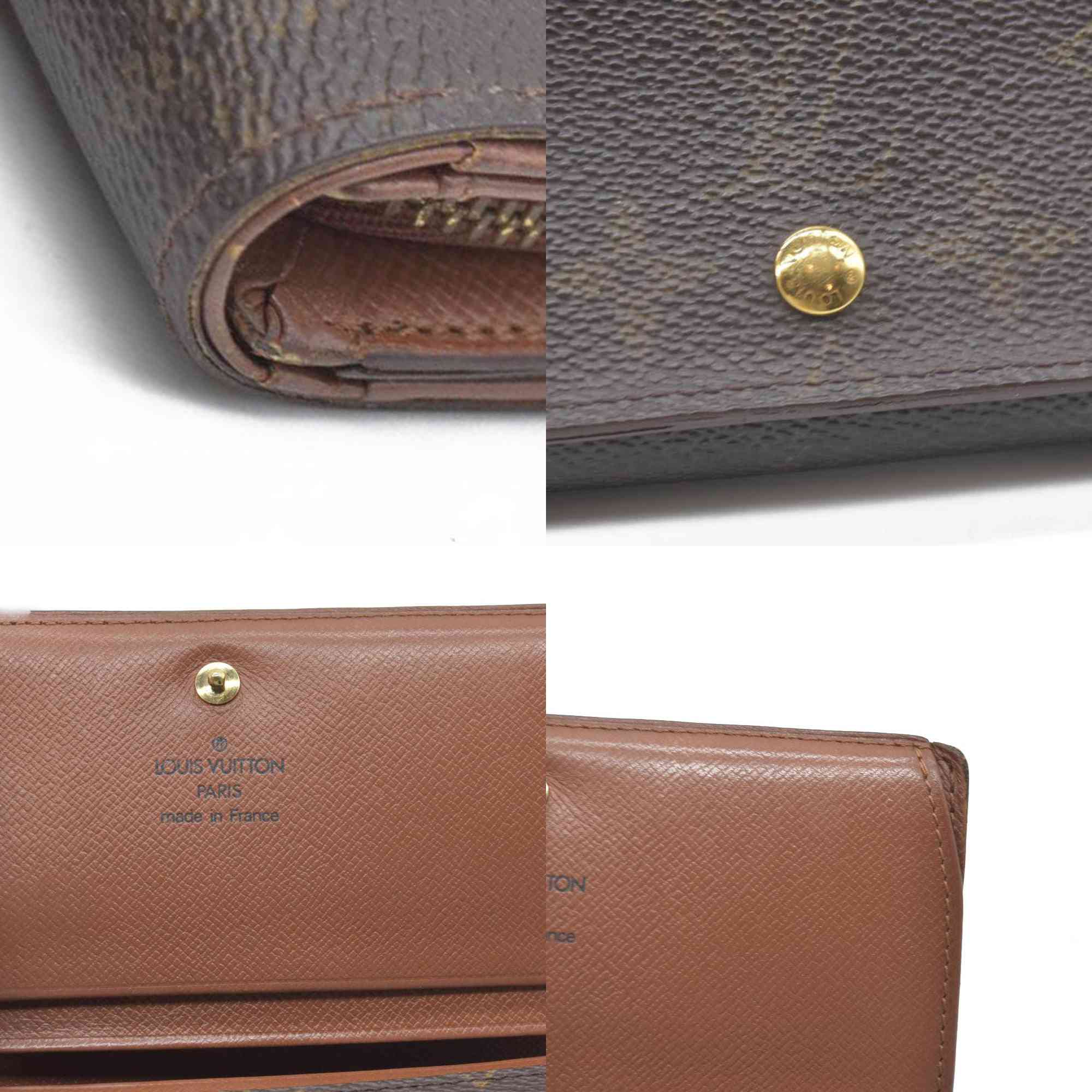 $560 Louis Vuitton Monogram Porte Monnaie Billets Tresor Bifold Wallet RA1906