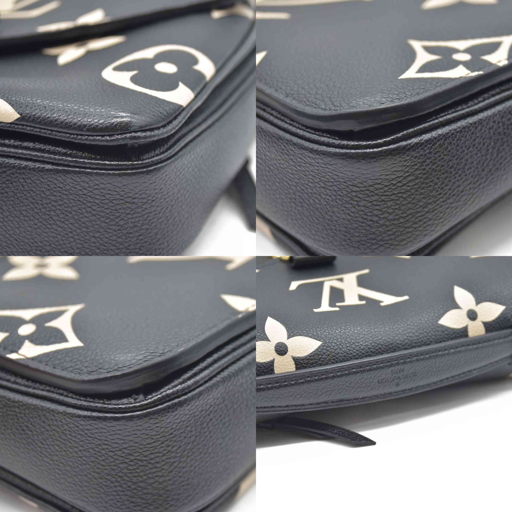 $3150 Louis Vuitton Empreinte Monogram Giant Pochette Metis Black Beige Bicolor CONSIGNMENT
