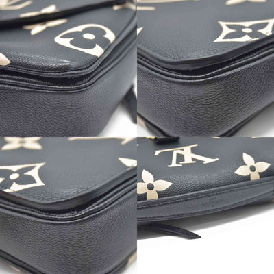 $3150 Louis Vuitton Empreinte Monogram Giant Pochette Metis Black Beige Bicolor CONSIGNMENT