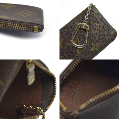 $345 LOUIS VUITTON Monogram Coin Purse Key Pochette Cles ET0910