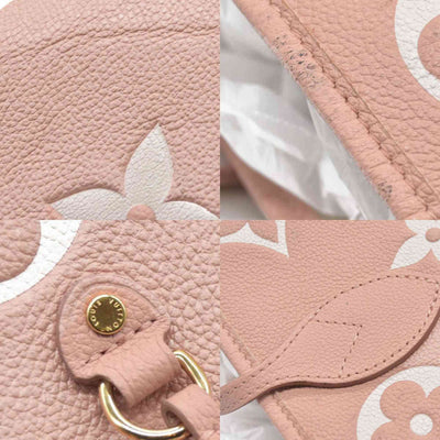 $3050 Louis Vuitton Empreinte Monogram Giant Neverfull MM Trianon Pink Cream