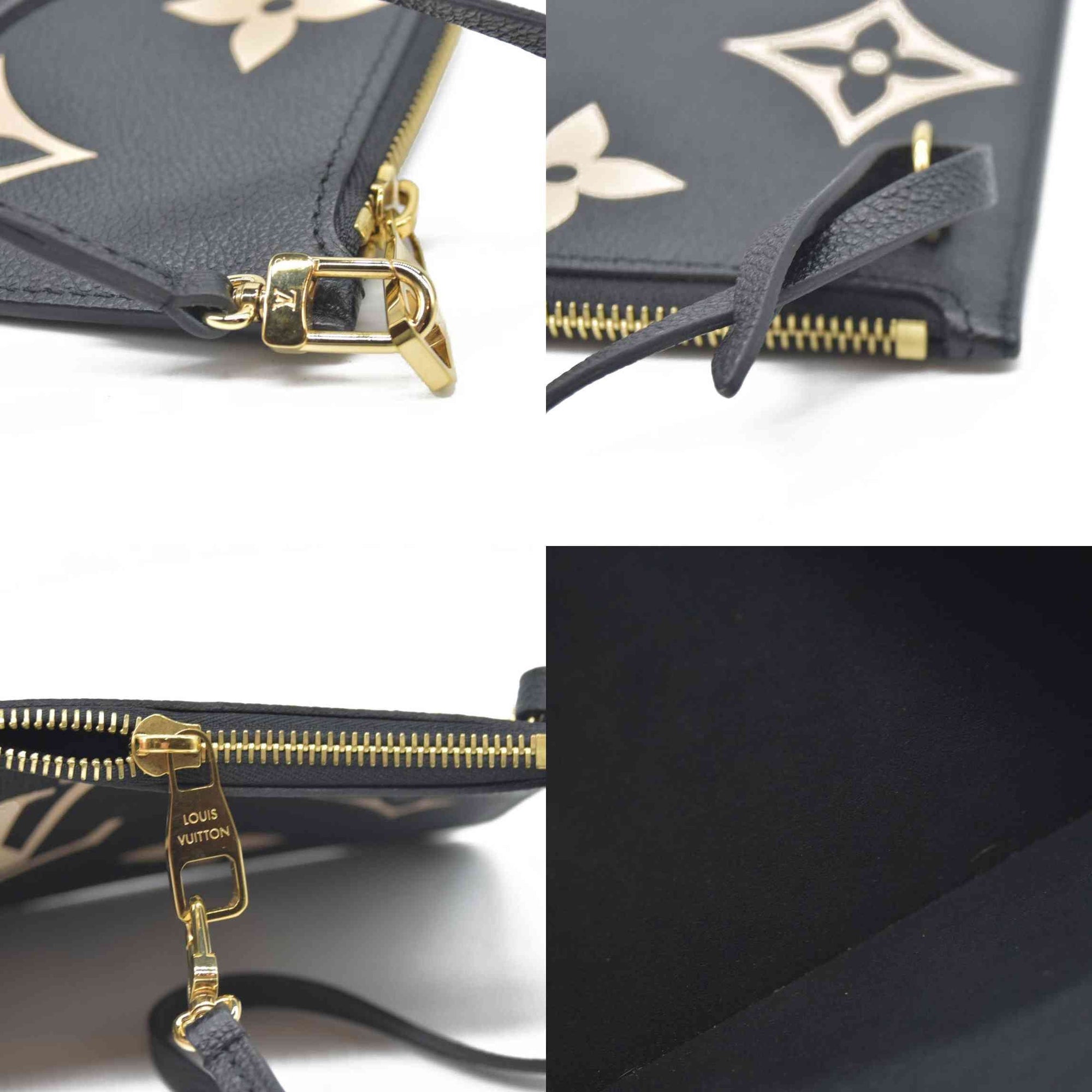 $2710 Louis Vuitton Monogram Empreinte Bicolor Neverfull MM GM Pochette