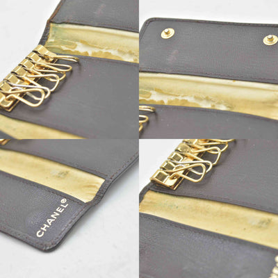 CHANEL COCO Mark Leather Key Case Key Holder Brown