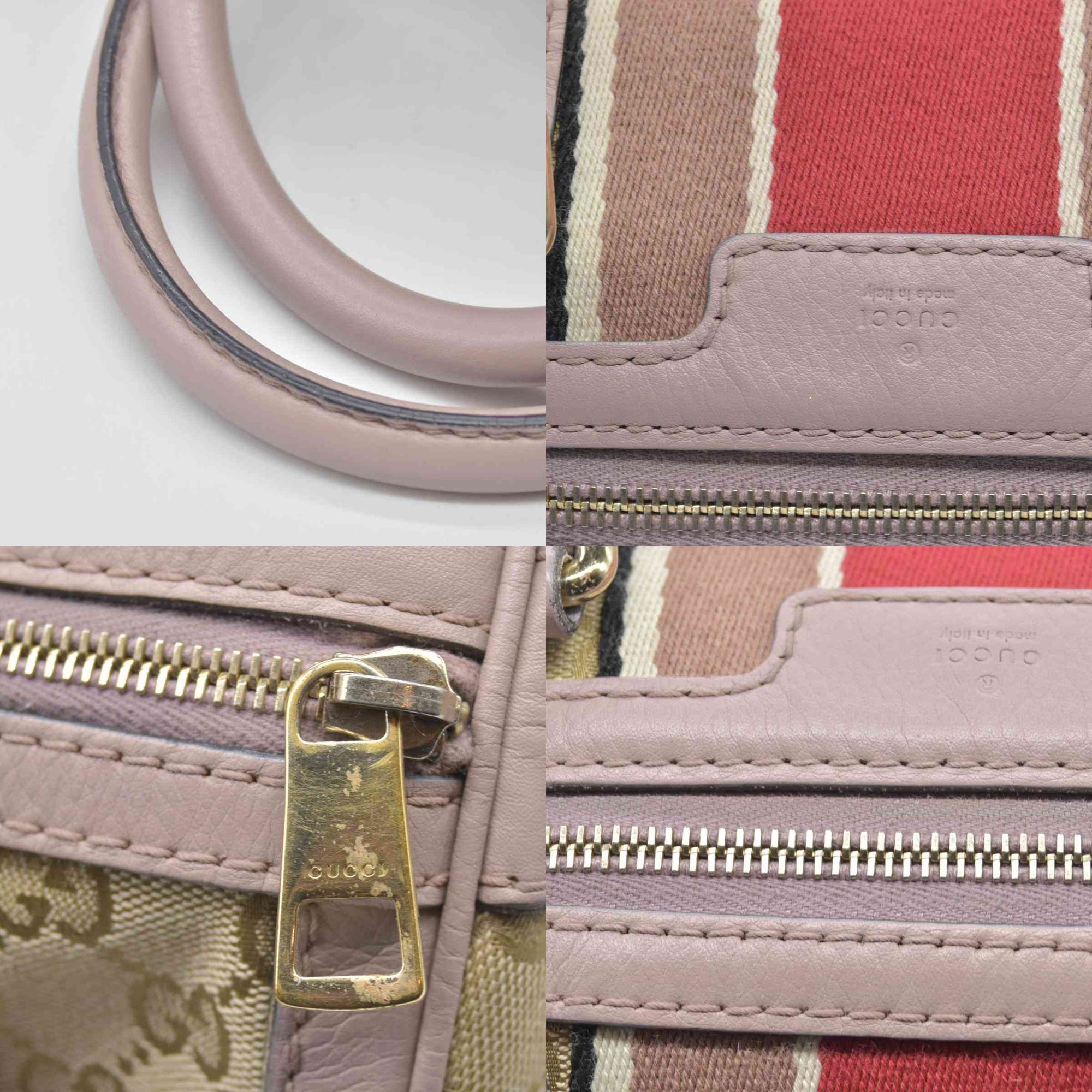 $1950 Gucci Vintage Web Boston Bag GG Canvas Medium Tote Bag