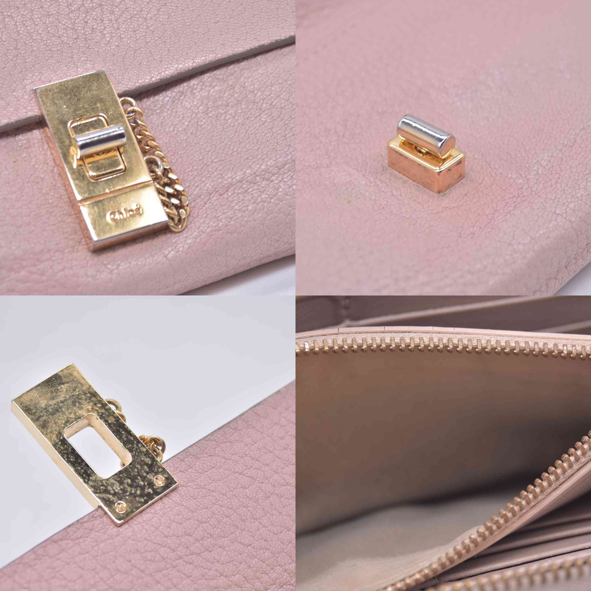 $605 2015 Chloe Long Drew Zip Around Flap Wallet Pink 10021062