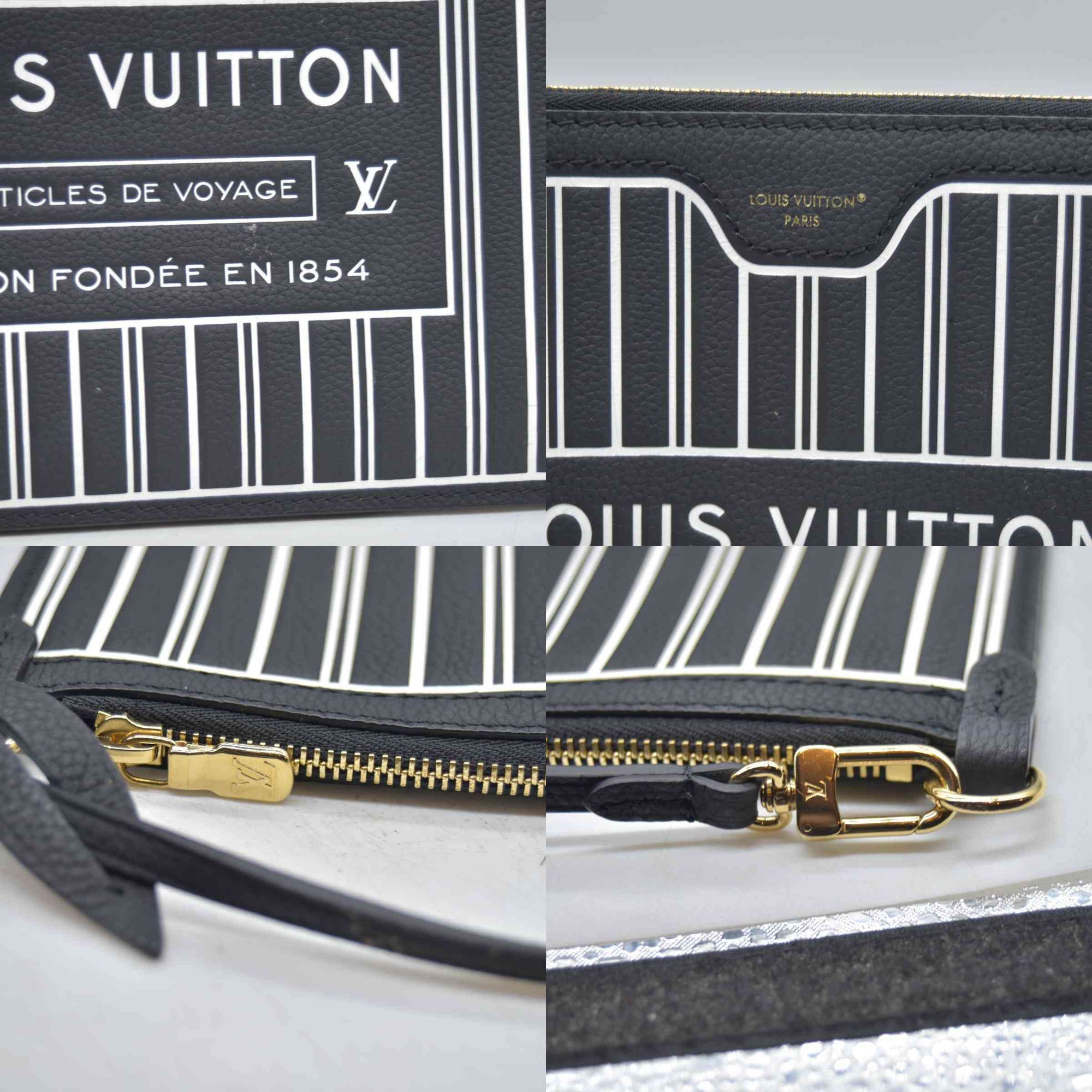 $3200 Louis Vuitton Monogram Calfskin Neo Neverfull Inside Out MM Black RFID