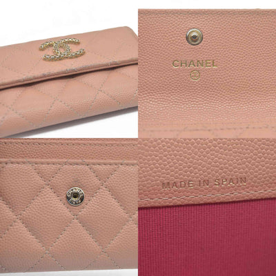 Chanel Quilted CC Flap Card Holder Interlocking CC Logo Trifold Wallet