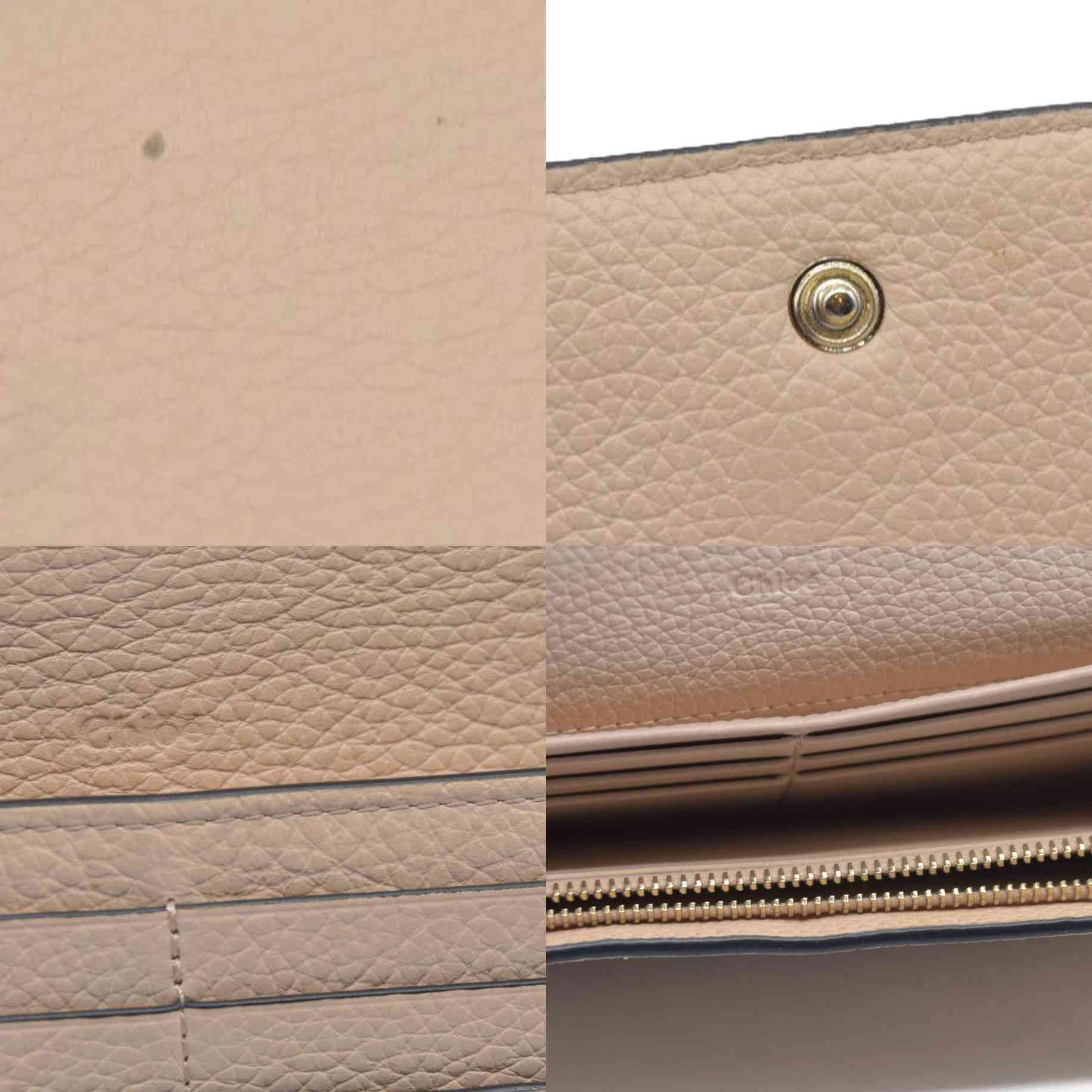$495 Chloe Alphabet Leather Bifold Long Wallet