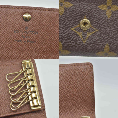 $355 2004 Louis Vuitton Monogram Multicles 6 Ring Key Case Brown CT0074