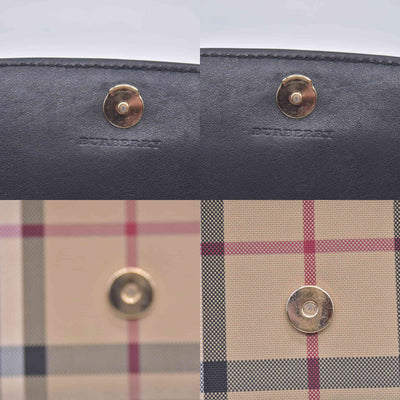 $650 Burberry House Check and Leather Flap Wallet / Wallet on Chain CONSIGNMENT