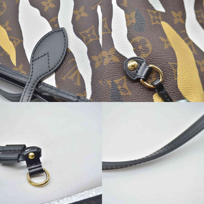 $2550 Louis Vuitton x LoL Monogram Neverfull MM Gold Silver