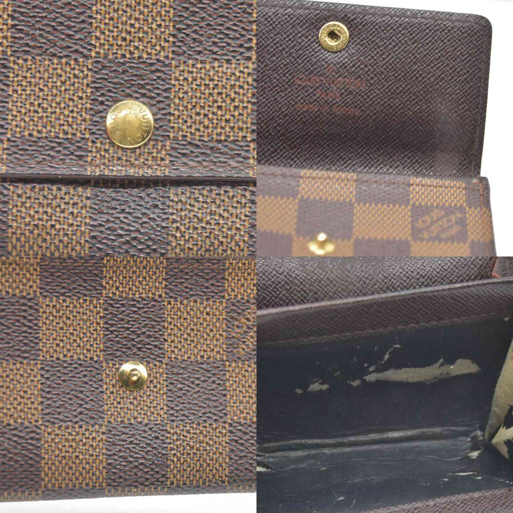 Louis Vuitton Damier Ebene Porte Monnaie Plat Coin Purse