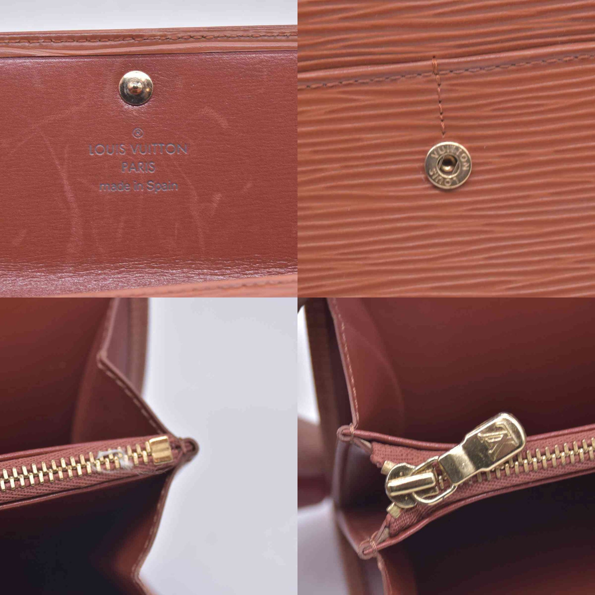 $680 LOUIS VUITTON Epi Leather Porte-Feuille Long Wallet Cognac CONSIGNMENT 10021509