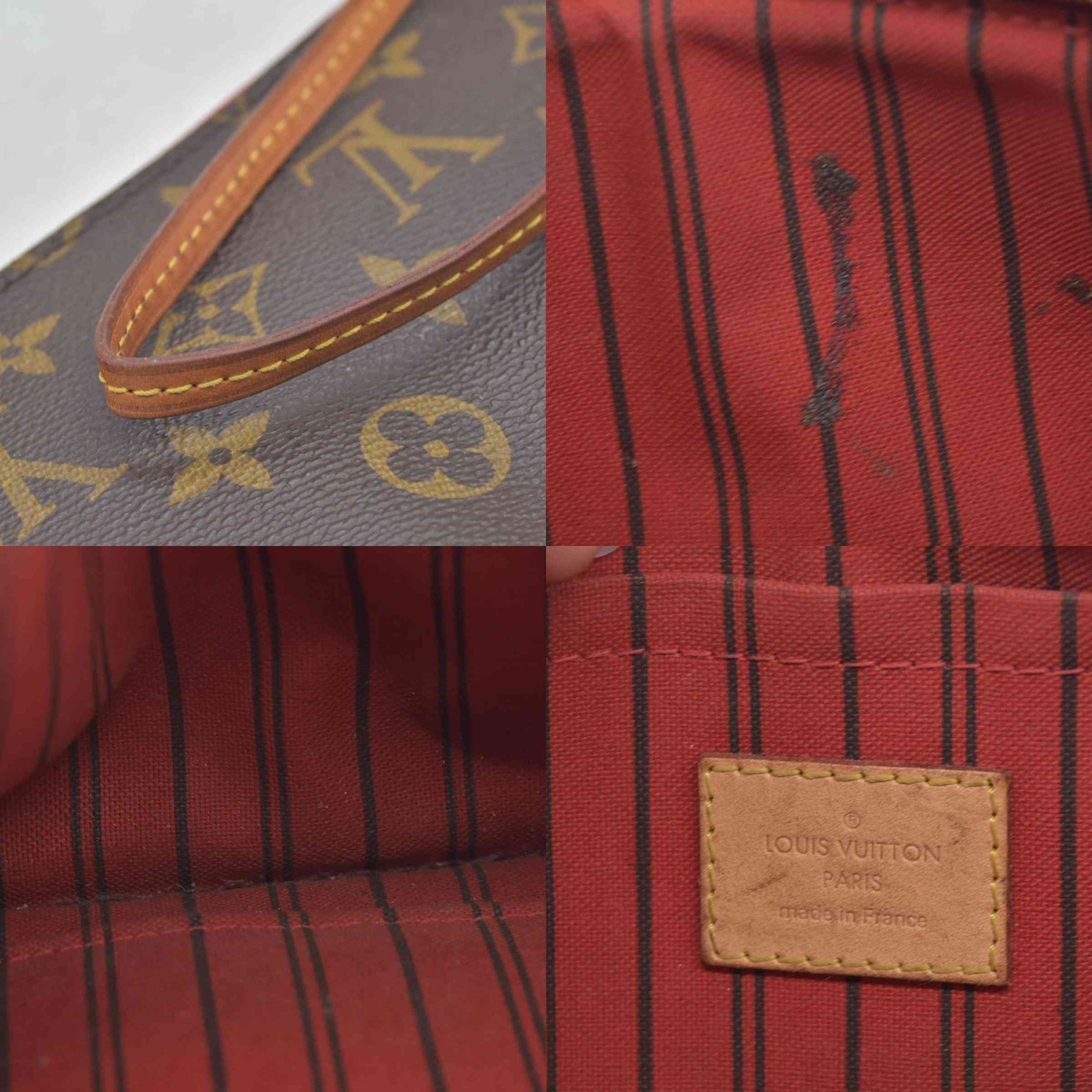 $600 Louis Vuitton Monogram Neverfull MM Cherry Pochette AR1122